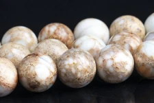 Milky White Sea Sediment Imperial Jasper Grade AAA Round Loose Beads 4/6/8/10MM