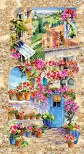 Under the Tuscan Sun Quilt Panel by Michael Miller 24 x 44