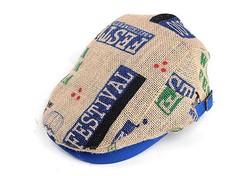 Boy Kids Children FESTIVAL beige Hemp Beret French Pageboy baseball Hat Cap