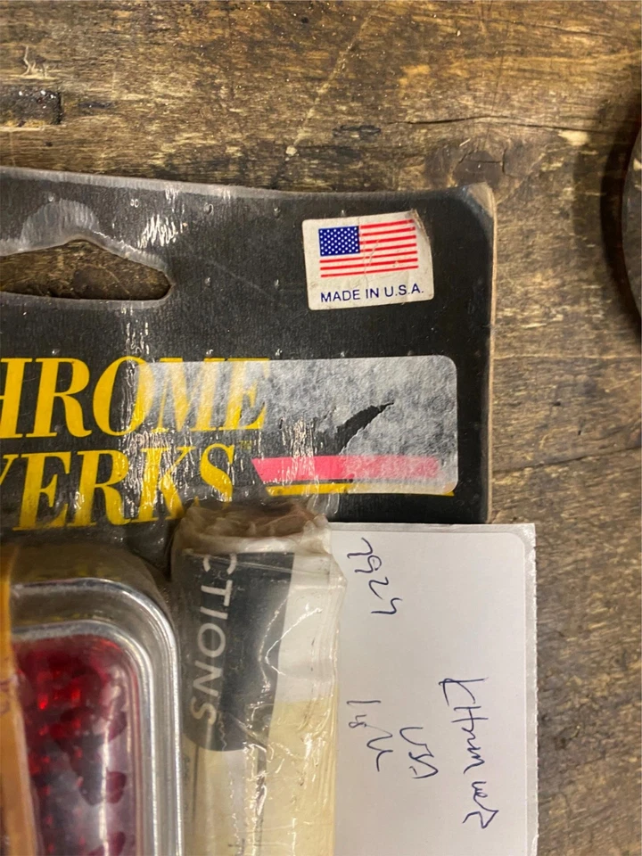 Barra de luz roja doble Baron de colección Harley Honda Touring ala dorada FLH excavadora Acc Chro Foto 3 de 4