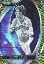 2023 Panini Spectra Titan Red and Yellow /49 Gradey Dick RC #83 Toronto Raptors