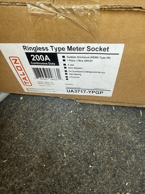 talon 3 gain meter base with rain cap 200 amp each meter 