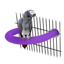 Rypet U-Shaped Large Parrot Perch, Quartz Bird Perch for Large, Purple
