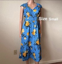 Time and Tru Women's V-Neck Midi Dress, Size Small
