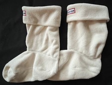 HUNTER BOOTS Cream Fleece Liner Short Boot Socks WELSCKSHT Womens M (6-7)