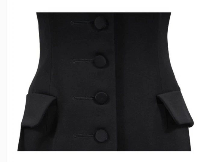 Alexander Wang $1000 smoking nero senza spalline lana mini abito passerella 2018