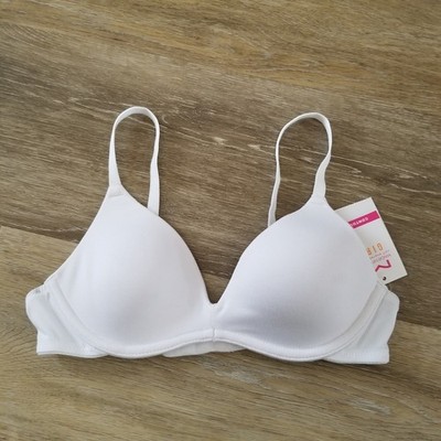 NWT Maidenform Girl White Wireless Contour Bra Size 32A