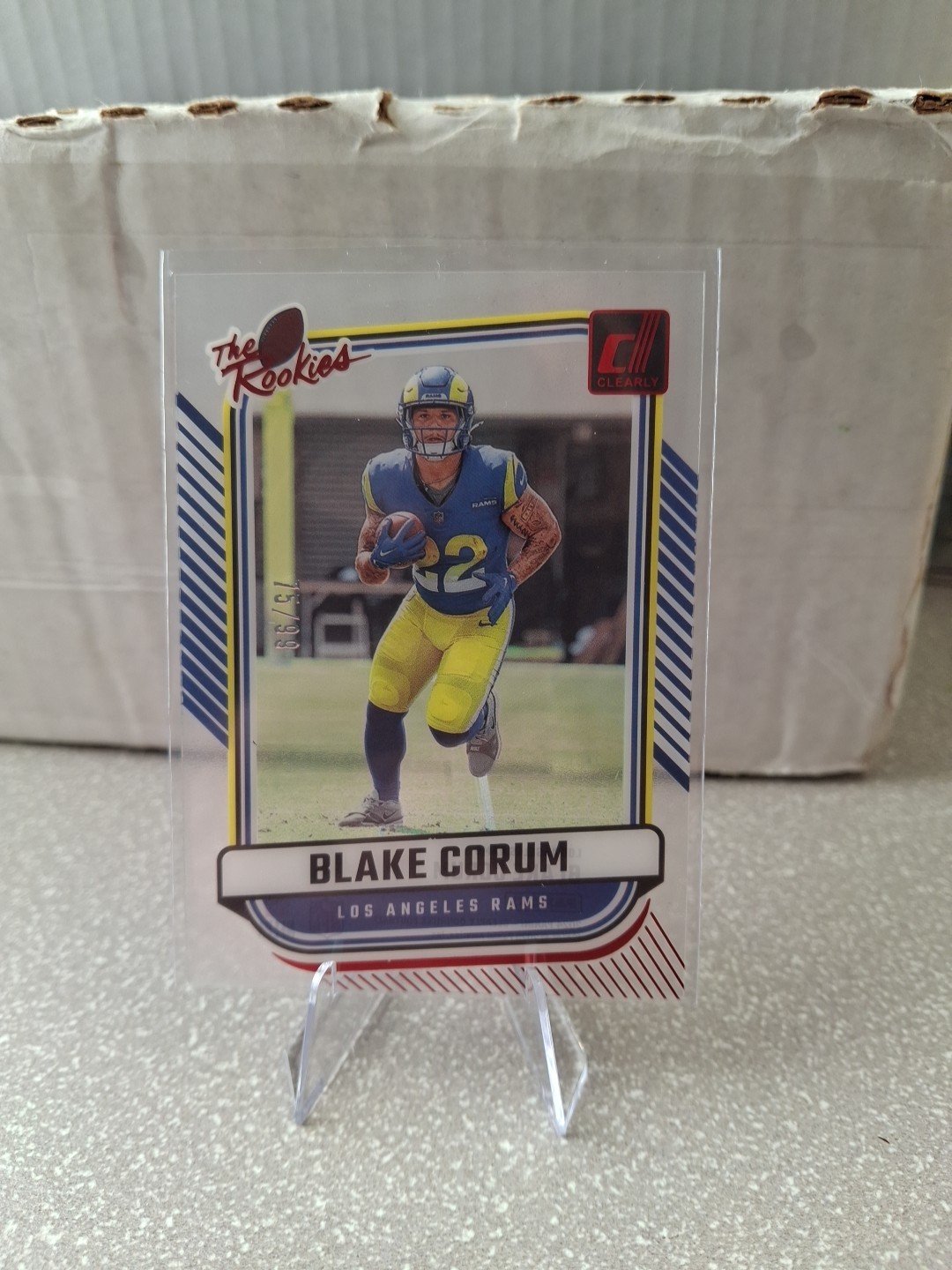 Blake Corum 2024 Clearly Donruss The Rookies Red 75/99