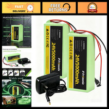 2 Pack 24V 5Ah Lithium Rechargeable Battery  29.4V 1A Charger for DIY Projects