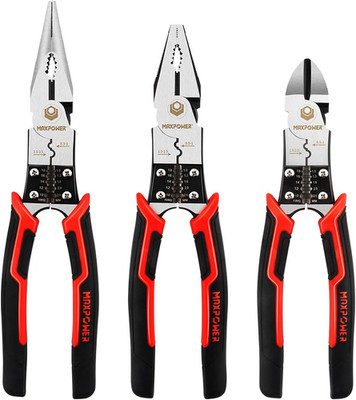 3-In-1 Multifunctional Pliers Set, Wire Stripper, Crimper, Cutter, Long Nose Pli