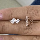 2ct Emerald Studs Earrings Rose Gold 14K Labcreated Diamond F/VS — photo 8