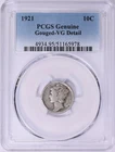 1921 Mercury Dime 10c PCGS VG Details
