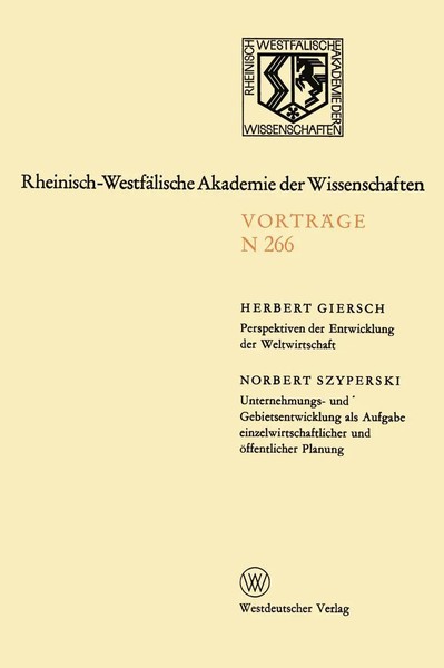 Herbert Giersch | Perspektiven Der Entwicklung Der...-image