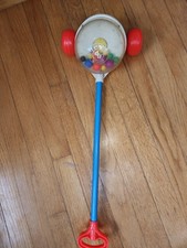 Fisher Price Corn Popper Plastic Knob Handle Wood Shaft