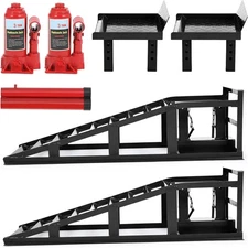 2 Pack 11000LBS Heavy Duty Car Truck Hydraulic Lift Service Vehicle Ramps
