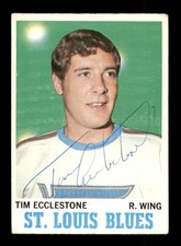 Tim Ecclestone Autographed Signed 1970-71 Topps Card #102 St. Louis Blues