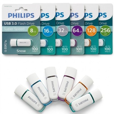 Philips USB Stick 3.0 Snow 8GB-256GB Speicherstick Flash Drive PC Mac NEU