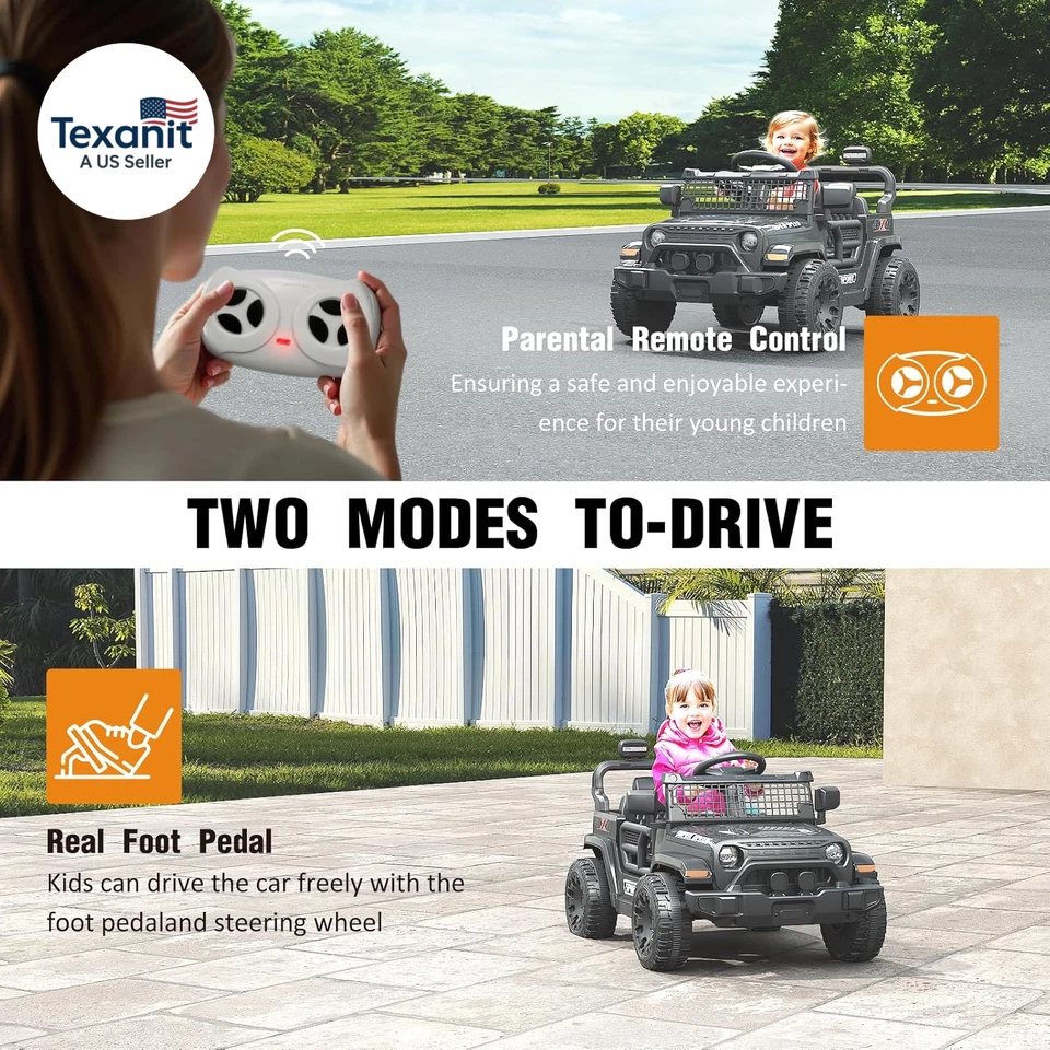 12V Ride on Car with Parent Remote Control, Toddler Electric Car with Spring Sus - Image 4 of 4