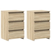 Nachttisch Set 2 StüCk Sonoma Eiche 40X35X62,5 Cm Holzwerkstoff