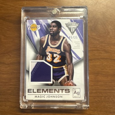 2013-14 Panini Titanium Magic Johnson Elements Patch Prime /25 Lakers Game Worn!