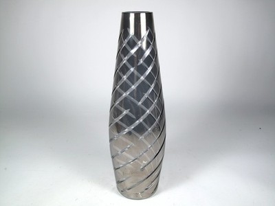 kristall glas vase art deco stil design antik verspiegelt geschliffen rauch vtg