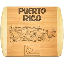 Puerto Rico Map Cutting Board - Puerto Rico Serving Board 11" x 8.5", Small C...