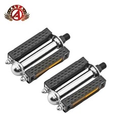 2x ALTA Classic Rubber Block Pedals 1/2" Vintage Cruiser Bicycle Black/Chrome.
