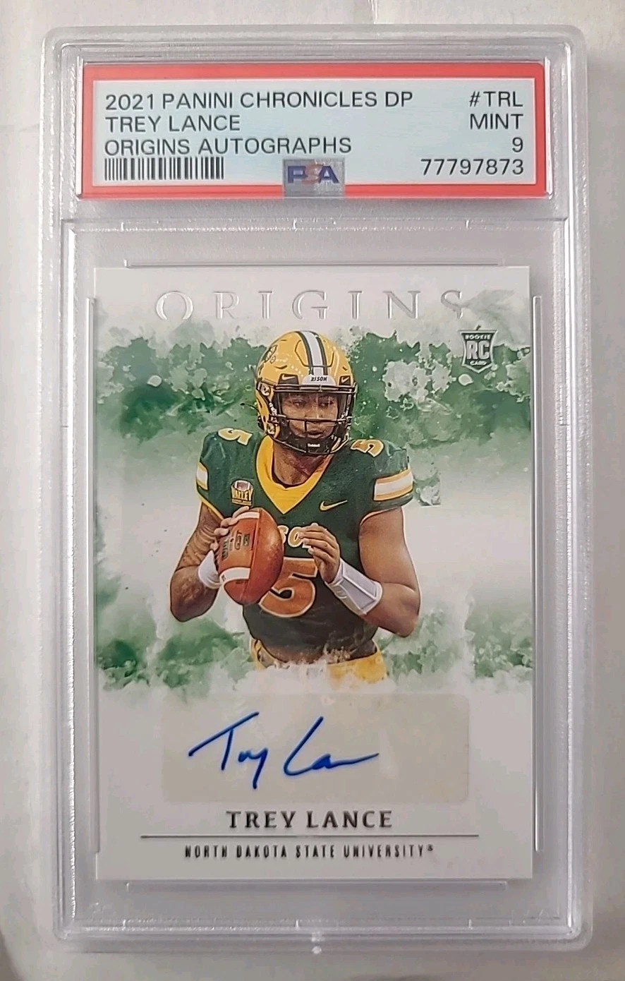 Trey Lance Panini Chronicles Draft Picks Origins Rookie Autographs #TRL Base