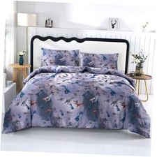 3 PCS Dark Comforter with 2 Pillowcases Soft Microfiber Full Dinosaur