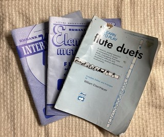 Lot of 3 Flute Method Music Books Rubank Elem Inter & Learn to Play Duets