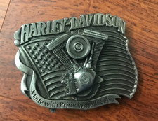 Harley Davidson Vintage Made With Pride in the USA Belt Buckle