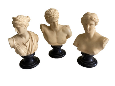 Giannelli -Trio Beautiful Classical Bust Statues Hermes, Diana and Venus deMilo