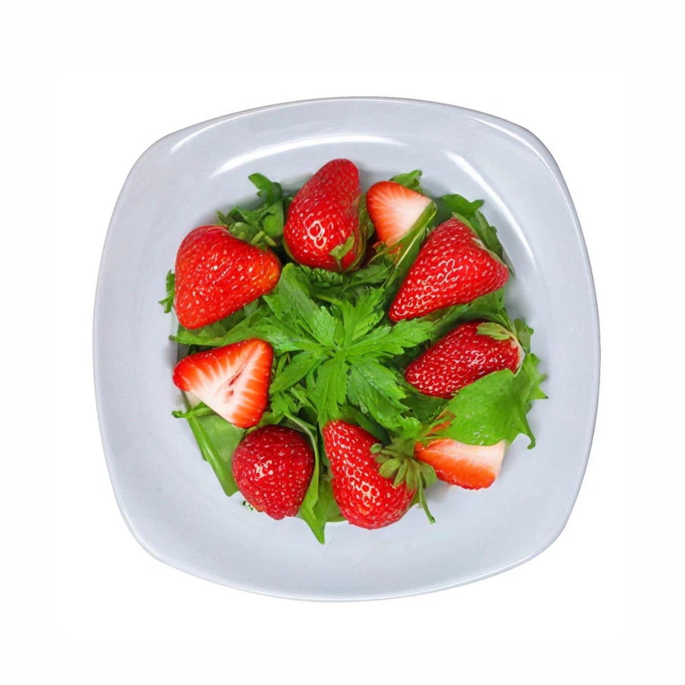 Square Plate 22.5cm Ceramic White Dessert Salad Side Lightweight Dinnerware 4Pcs - Image 4 of 4