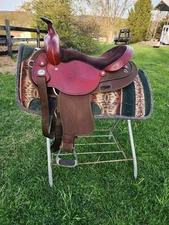 16'' Fabtron Western Trail saddle FQH BARS BROWN LEATHER /CORDURA New