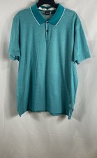 BOSS Hugo Boss Men's Polo Shirt Teal Regular Fit Tipped Collar Size XL