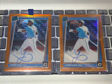 2021 Donruss Optic Lewin Diaz RC ORANGE REFRACTOR PRIZM /75 AUTO