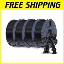 Quality Black PLA+ Filament 1.75mm - 4KG (4 Spools)
