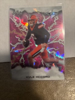 2025 Pre-proof. 1/1?Kyle McCord 7/7 RC Pink Flash 1/1 Leaf Metal Signature
