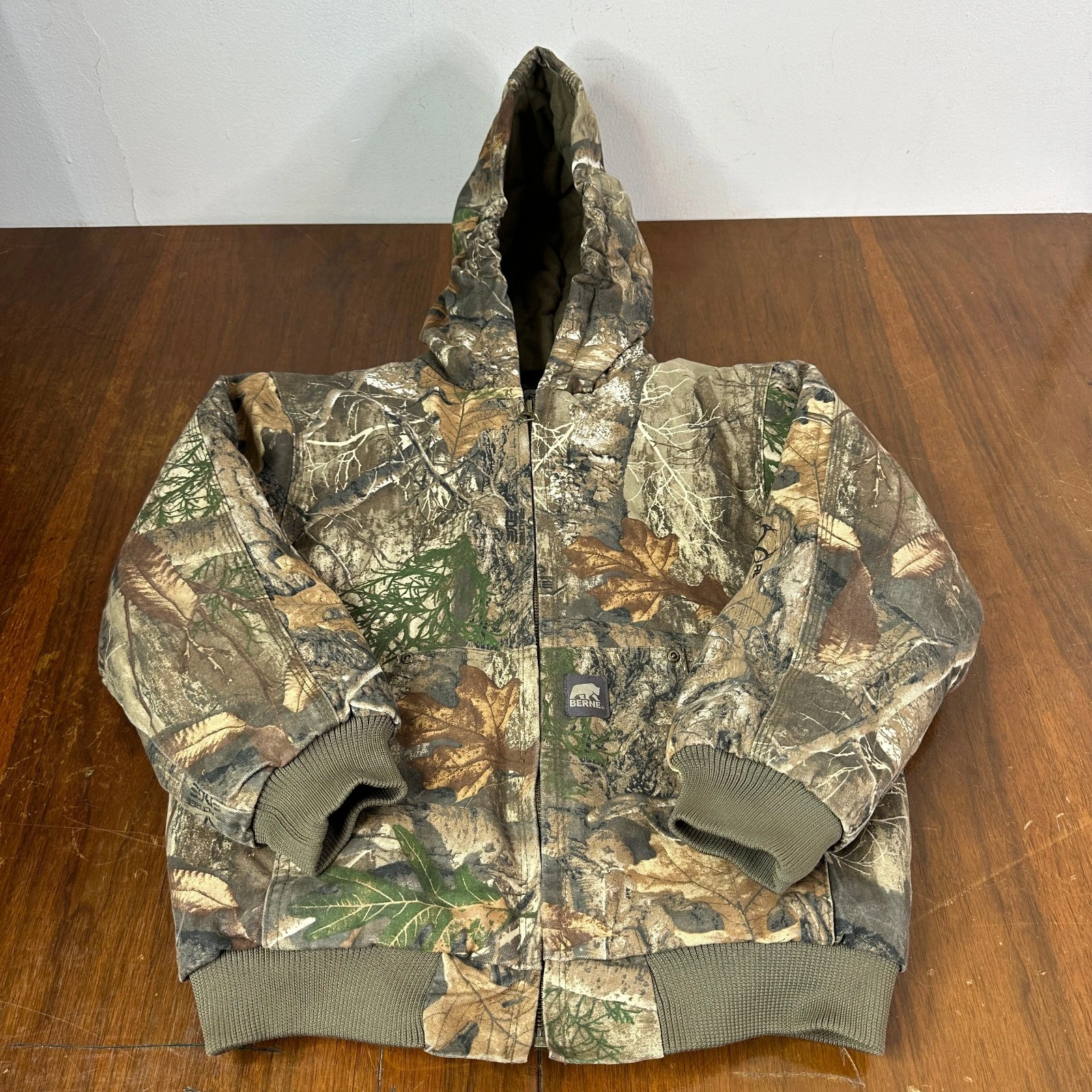 Berne Realtree Hooded Camo Jacket Warmest Youth Size Medium Outdoor Hunting