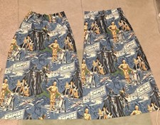 Clean Vintage JC Penney Star Wars Empire Strikes Back Curtains - 2 Panels 79 L