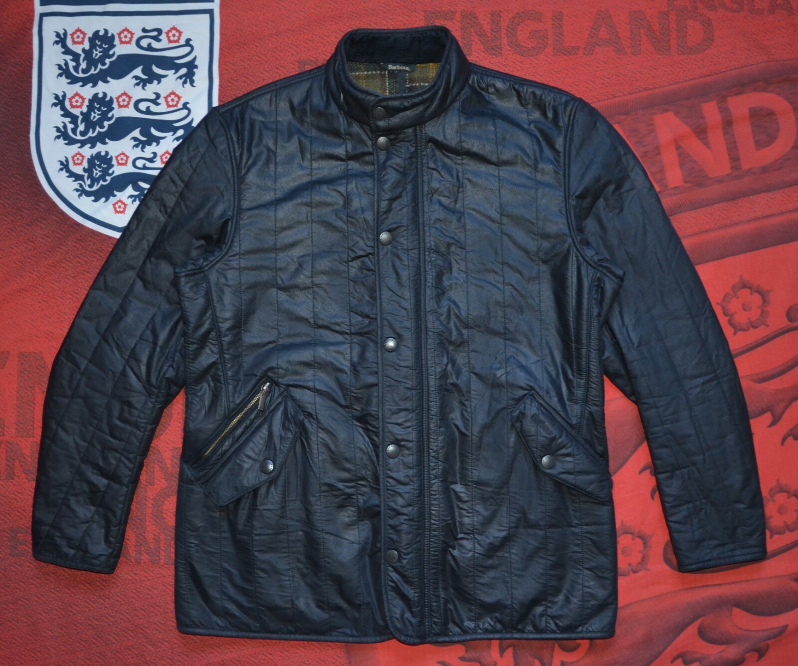 barbour edderton quilted jacket navy