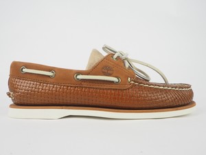 woven leather boat shoes