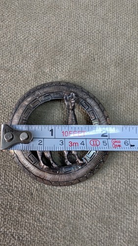 Vintage Sterling Silver Llama LAarge Circle Pin Brooch 9E5 GVS MADE IN PERUE - 第 7/7 張圖片