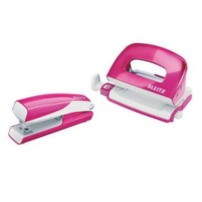 Leitz Set Locher und Heftgerät Mini NeXXt WOW pink-metallic