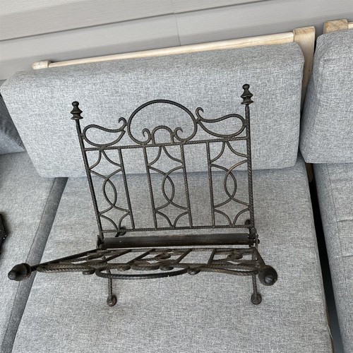 Estante de carga vintage de metal pesado de hierro forjado plegable negro bronce gótico - Imagen 2 de 10