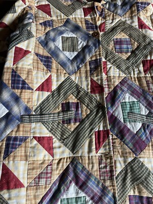 Vintage Patch Magic Handmade Quilted Reversible Jacket Large