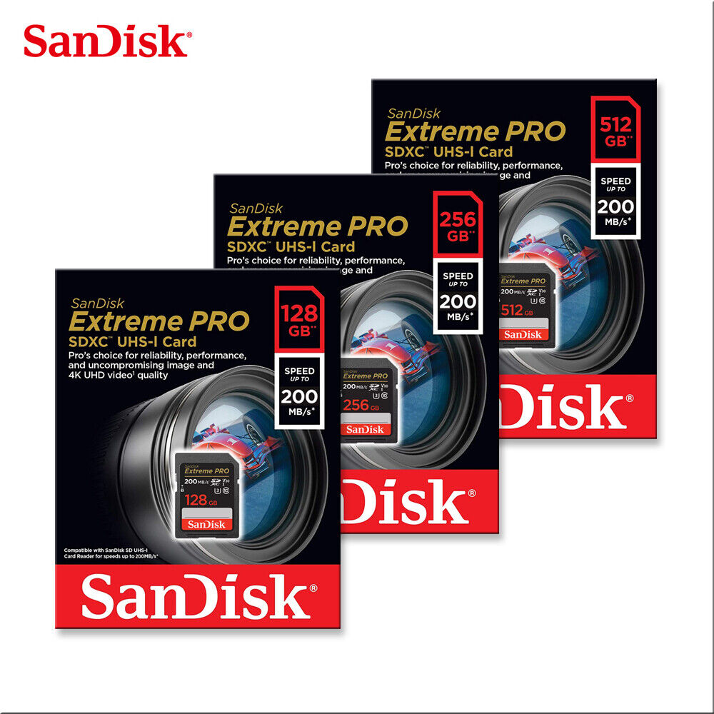 Sandisk Extreme Pro SDXC Card UHS-I, up to 200mb/s Read Speeds - Pro Photo