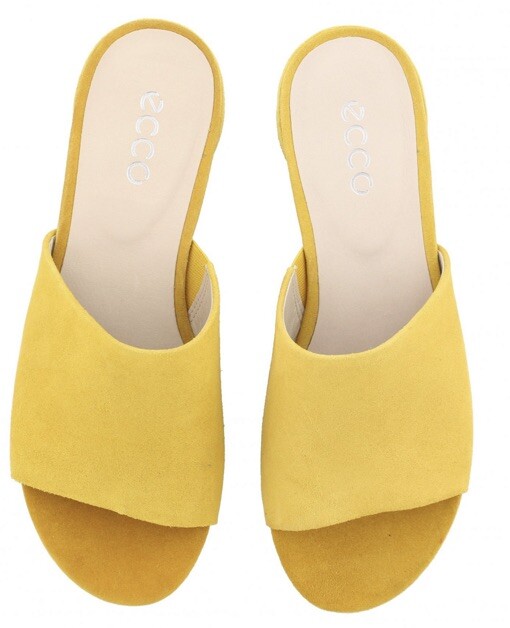 Ecco Yellow Suede Flat Sandal Slip On Size 39 eBay