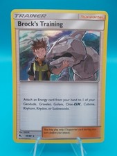 Brock's Training 55/68 Hidden Fates Pokémon TCG Holo Near Mint/Mint