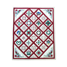 Handcrafted Art Quilt / Wall Hanging Christmas Floral Winter 16.5"W x 20.5"H